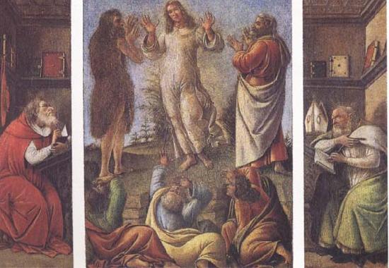 Sandro Botticelli Transfiguration,with St Jerome(at left) and St Augustine(at right) china oil painting image